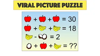 Coconut Banana Apple Puzzle || Picture Math Puzzle