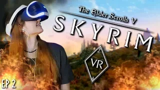 SLAYING OUR FIRST DRAGON IN SKYRIM VR!!