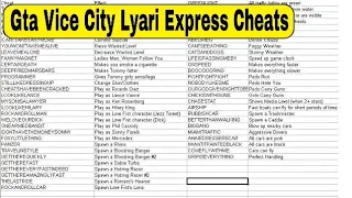 Gta Vice City Lyari Express Top Cheat Code List HD in Urdu