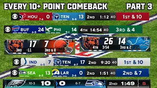 Every 10+ Point Comeback in the 2023 NFL Season | Part 3