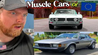 American Reacts to 10 Of The BEST European Muscle Cars