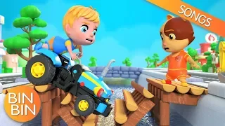 Baby and Super Cats Build a Bridges Together | Construction for Kids with BinBin | Kids Songs