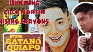 Batang Quiapo Drawing (Coco Martin) using crayons part3 #fpjbatangquiapo #kapamilyachannel
