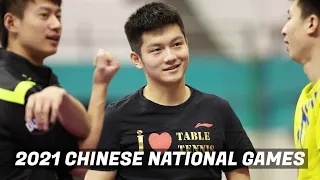 Fan Zhendong, Liu Shiwen, Wang Chuqin training preparing for the 2021 Chinese National Games