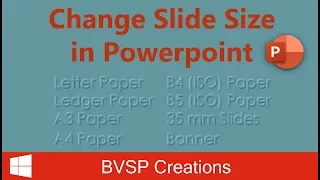 Change Slide Size in Powerpoint | Change Page Size in PPT | 16:9 Slide | 4:3 Slide | BVSP Creations