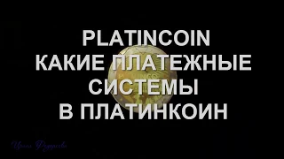 PlatinCoin. КАКИЕ ПЛАТЕЖНЫЕ СИСТЕМЫ В ПЛАТИНКОИН PLC GROUP AG