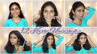 🌸12 Everyday Kurta/Kurti Hairstyles🔥|Short hair styles| Nerin