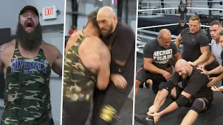 "You big bum dosser!" Tyson Fury gets blindsided by Braun Strowman at WWE Performance Center