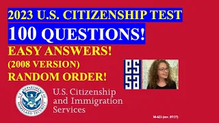 2023 - Slow Repeated Questions and Answers! 100 Civics Questions for the U.S. Citizenship Test   (5)