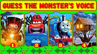 Guess Monster Voice Choo Choo Charles, McQueen Eater, Thomas The Train, House Head Coffin Dance