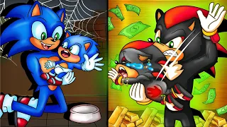 Your Dad & My Dad - Rich Shadow Family vs Poor Sonic Family | Crew Game 2D Stories Animation