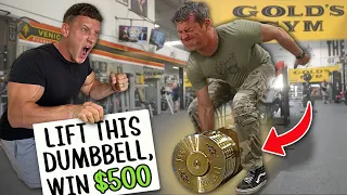 Lift the GOLD DUMBBELL, win $500 (public challenge)