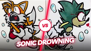 How To DRAWING SONIC DROWNING / Friday Night Funkin MODS Whos the Winner ??? #DRAWING