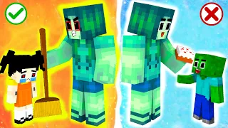 Monster School : Squid Game Dolls Good and Bad Mother Zombie  - Minecraft Animation