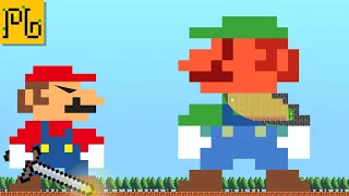 Mario vs the Giant Luigi ice and lava Maze(Mario Cartoon Animation)