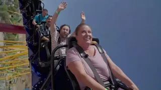 Wonder Woman: Flight of Courage POV ride at Six Flags Magic Mountain.