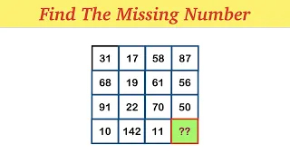 Find The Missing Number  - Table Missing Number Puzzle