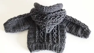 Crochet #31 How to crochet Aran baby hoodie /Part 1