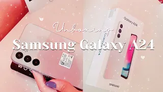 samsung galaxy A24 - aesthetic unboxing 📦 cute cases & camera test 🩵