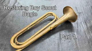 Boy Scout Bugle  Restoration Part 1- band instrument repair- Wes Lee Music Repair