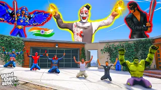 Franklin and Krrish & Flying Jatt Fight with Serbian dancing Lady Army For Save Avengers in GTA 5