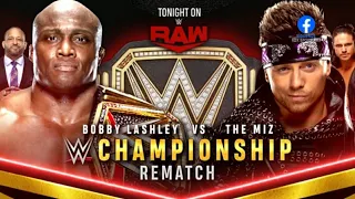 Bobby Lashley vs The Miz Campeonato WWE - WWE Raw 08/03/21 Español latino