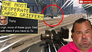 Lobby GRIEFER RAGE-QUITS + The Most DESPERATE Cargo GRIEFER in GTA Online.