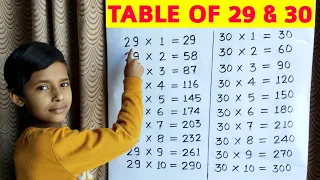 Learn Table of 29 and 30 | Table of 29 | Table of 30 | Maths Tables | RSGauri