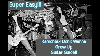 Ramones-I Don’t Wanna Grow Up Guitar Lesson!! Easiest Song Ever!!