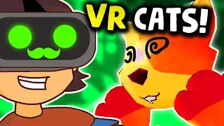 SILLY CATS FIGHT FOR SUSHI! | Ganbatte VR (Let's Play Ganbatte Multiplayer Gameplay Funny Moments)