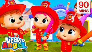 Fire Team Rescue! | Job and Career Songs | @LittleAngel Nursery Rhymes for Kids