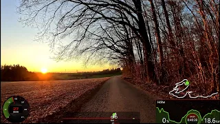 45 minute Sundown Indoor Cycling Fat Burning Workout with Garmin Speed Display 4K Video
