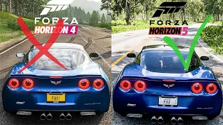 Forza Horizon 5 vs 4 Gameplay and Engine Sounds Comparison (Chevrolet Corvette ZR1)