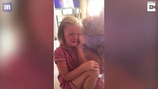 Девочке подарили щенка, реакция трогает до слез