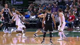 Bojan Bogdanovic Dunks On Giannis Antetokounmpo   Nets vs Bucks   2016 17 NBA Season