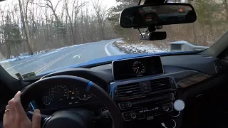 Cold winter day POV: F80 BMW M3 Manual Transmission and Akrapovich exhaust