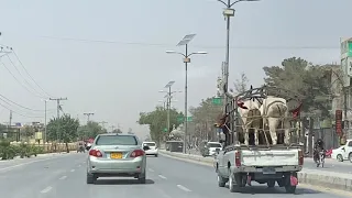 Quetta drive to airport and aerial view from plane.