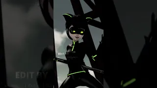 Lady Noir!🐈‍⬛💚 | Miraculous Shorts #miraculous #ladynoir #blackcat #glowingeye #madeincapcut#youtube