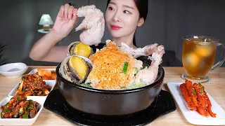 ASMR MUKBANG | Cooking Samgyetang (Korean Ginseng Chicken Soup) ♨️ for Chobok! 3 Kinds of Kimchi