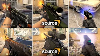 Counter Strike VS Source 2 - All Weapons Comparison (CS:GO Showcase)