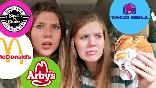 Ultimate Fast Food Challenge || First Time Driver || Taylor & Vanessa