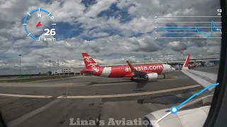 Airbus ASMR & A320 PTU! AirAsia A320 Full Pushback, Start, Taxi & Takeoff Kuala Lumpur Runway 33 4K