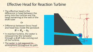Head, power and efficiency of turbines