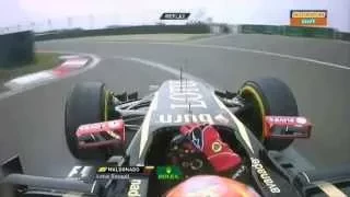 P.Maldonado F1 2014 Pit entry crash