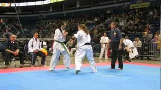 Anikó Szondi vs. Tatiana Constantinova - European (Shin)Kyokushin Karate Championship Vilnius 2011