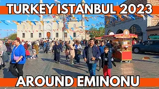 TURKEY ELECTION 2023 IN ISTANBUL EMINONU BAZAAR 13 MAY WALKING TOUR | 4K UHD 60FPS