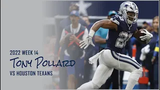 Tony Pollard RB Dallas Cowboys | Every Run, Target, and Catch | 2022 Week 14 vs Houston Texans