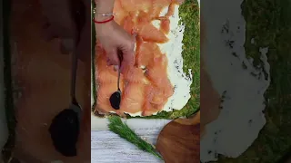 Spinach Smoked Salmon Roulade Recipe with Caviar