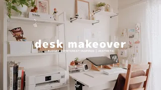 Aesthetic Desk Makeover 🌼 | Cozy, Minimal & Pinterest inspired Setup🍒