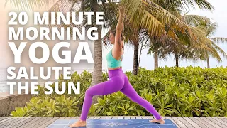 20-min MORNING VINYASA YOGA to feel amazing |Salute the Sun.. Ashley Freeman